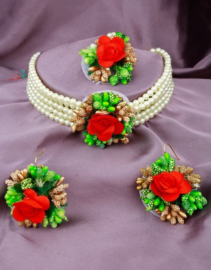 Mehndi Floral jewellery set